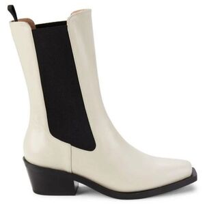 STUART WEITZMAN Cream White Miley Modern Western Chelsea Boots Size 7.5